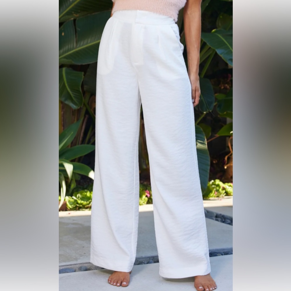 bishop + young White Wide Leg Pants